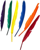 ALAZCO 120 pcs Colorful Goose Feathers Natural Feathers for DIY Crafts Assorted Sizes 6” to 9” in Red, Yellow, Blue, Green, Orange and Purple