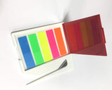 ALAZCO 4pc Letter Opener with 50 Neon Color Sticky Index Tabs Flags - World's Most Efficient Letter Opener Slitter - COLORS MAY VARY - for Parcels and Letters - School Home Office