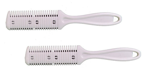 Lot of 2 Old-Fashioned Personal Double-Sided Comb with Double Edge Razor Blade Trimmer