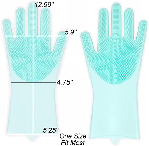 ALAZCO 1 Pair of BPA FREE Silicone Dishwashing Gloves for Kitchen Silicone  Scrubbing Gloves Soft Bristles Cleaning Pet Care Washing Reusable Non-Slip