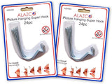 48pc Set ALAZCO Super Hooks - Hang Pictures Mirrors Clocks Wall Art Without Any Tool, Hammer, Nails or Drilling! Excellent Quality